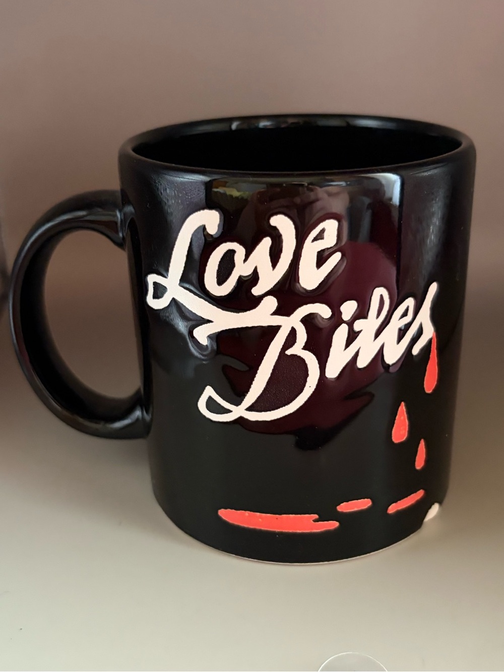 WAECHTERSBACH Love Bites Black Ceramic Mug with Red Accents